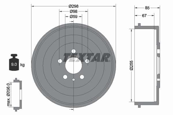 TEXTAR 94015000 Bremstrommel