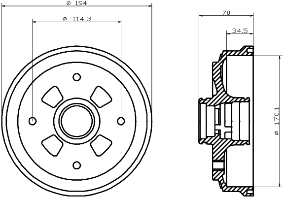 TEXTAR 94015800 Bremstrommel