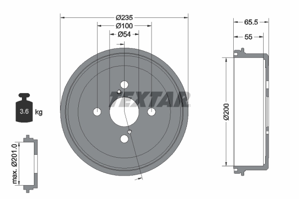 TEXTAR 94018200 Bremstrommel