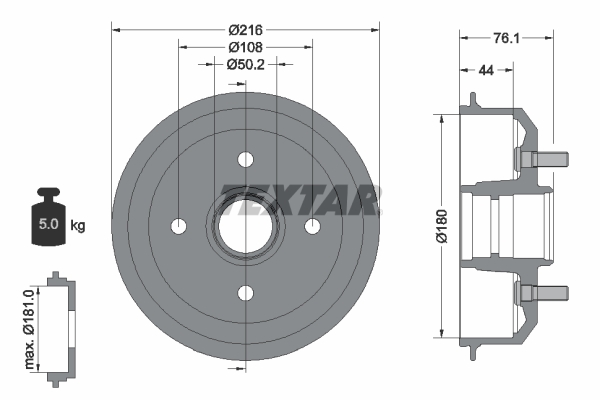 KAMOKA 104068 Bremsetrommel