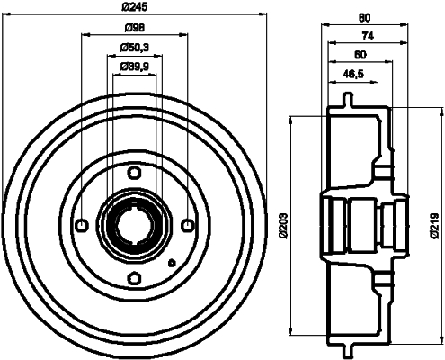 TEXTAR 94019800 Bremstrommel