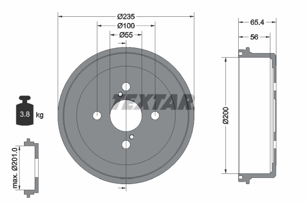 TEXTAR 94021200 Bremstrommel