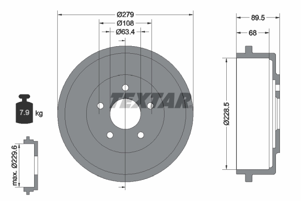 BLUE PRINT ADG04707 Bremsetrommel