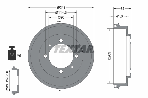 TEXTAR 94030100 Bremstrommel