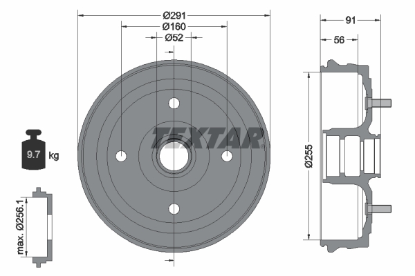 TEXTAR 94030800 Bremstrommel