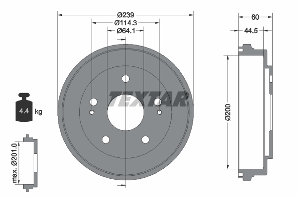 TEXTAR 94031700 Bremstrommel