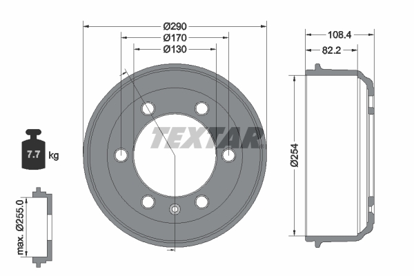 TEXTAR 94032000 Bremstrommel
