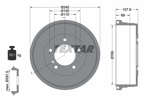 TEXTAR 94040000 Bremstrommel