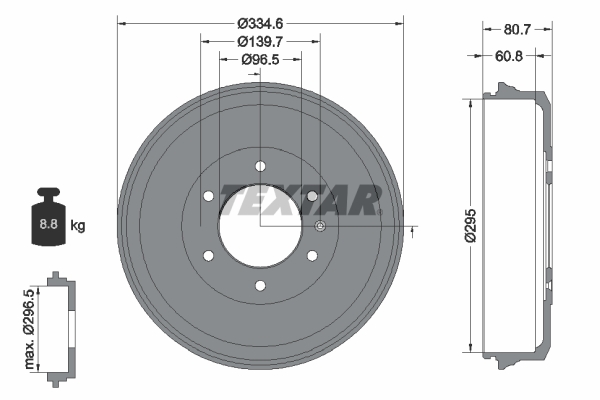 TEXTAR 94040300 Bremstrommel