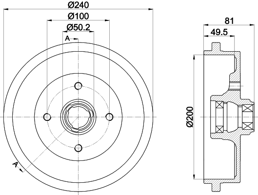 TEXTAR 94042100 Bremstrommel
