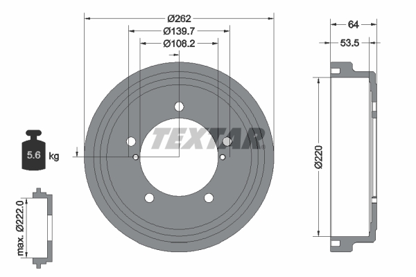 TEXTAR 94045700 Bremstrommel