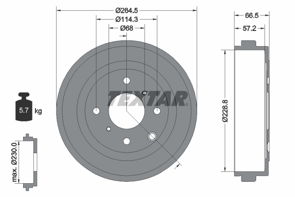 TEXTAR 94046400 Bremstrommel