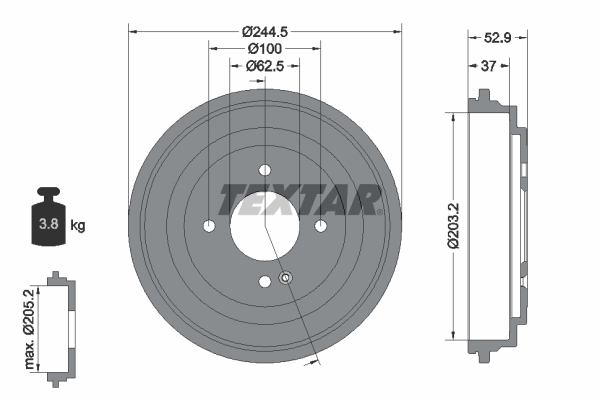 TEXTAR 94048100 Bremstrommel