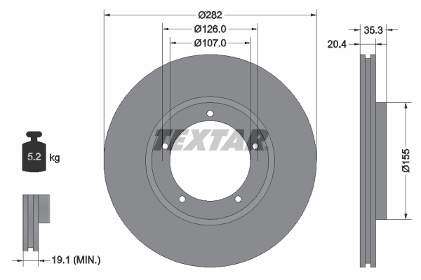 TEXTAR 92006107 PRO+ Bremsscheibe