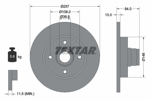 TEXTAR 92012500 Bremsscheibe