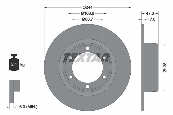 TEXTAR 92014400 Bremsscheibe