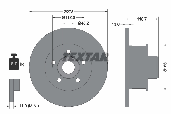TEXTAR 92022000 Bremsscheibe