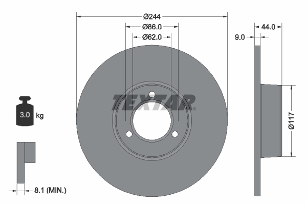 TEXTAR 92022100 Bremsscheibe