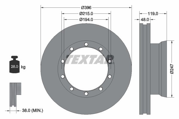 TEXTAR 93022600 Bremsscheibe