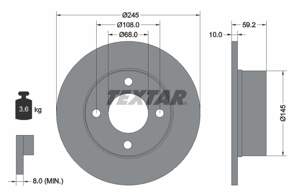 TEXTAR 92026100 Bremsscheibe
