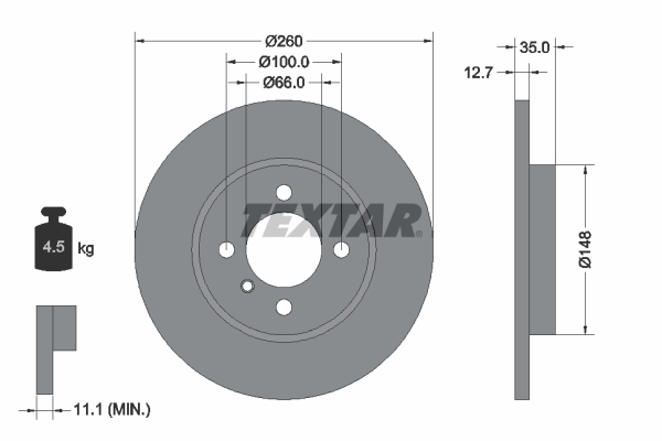 TEXTAR 92026400 Bremsscheibe