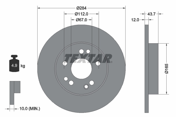TEXTAR 92031800 Bremsscheibe