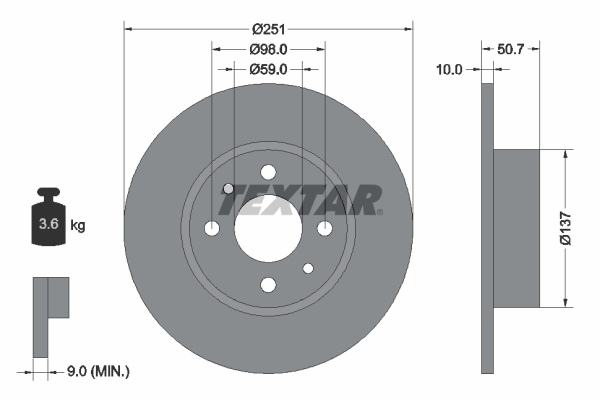 TEXTAR 92034203 PRO Bremsscheibe