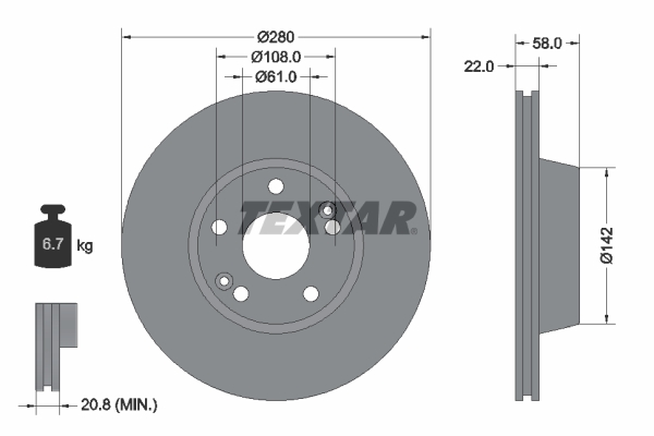TEXTAR 92036300 Bremsscheibe