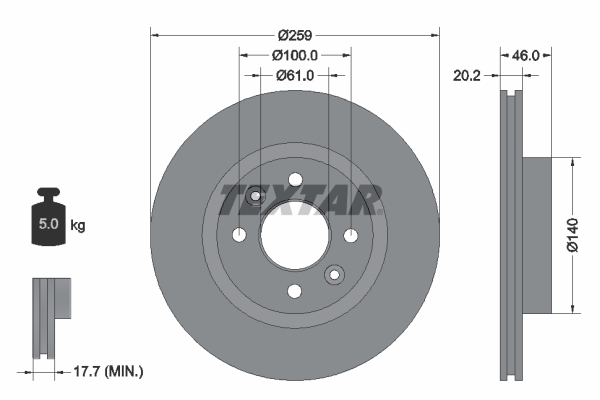 TEXTAR 92036400 Bremsscheibe