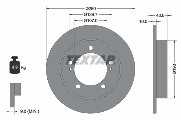TEXTAR 92036600 Bremsscheibe