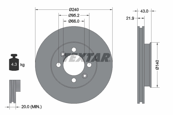 TEXTAR 92044500 Bremsscheibe