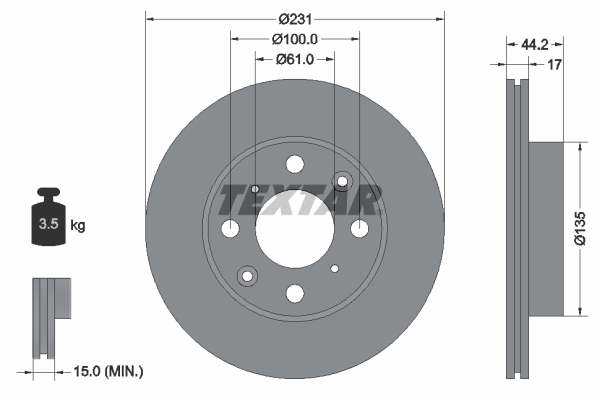 TEXTAR 92046500 Bremsscheibe