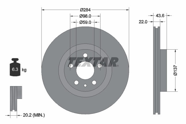 TEXTAR 92046803 PRO Bremsscheibe