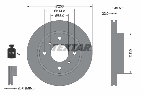 TEXTAR 92047500 Bremsscheibe