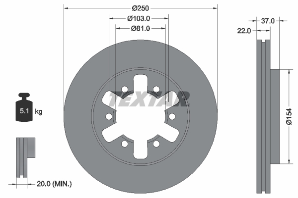 TEXTAR 92052603 PRO Bremsscheibe