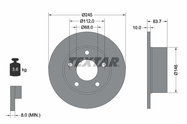 TEXTAR 92057503 PRO Disc frana