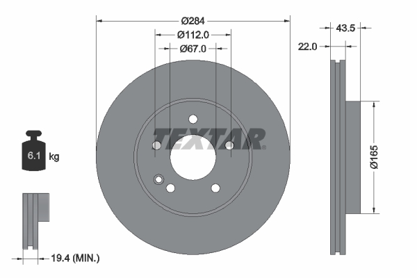 TEXTAR 92059403 PRO Bremsscheibe