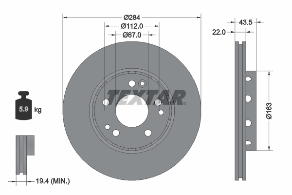 TEXTAR 92060300 Bremsscheibe