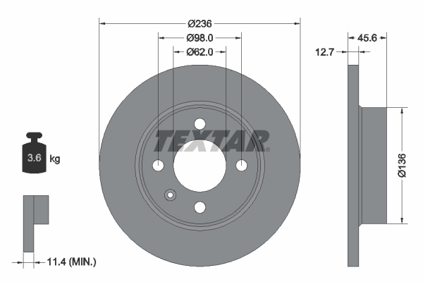 TEXTAR 92065700 Bremsscheibe