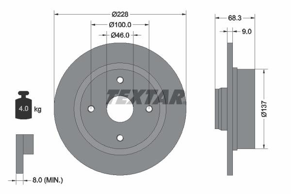 TEXTAR 92066100 Bremsscheibe
