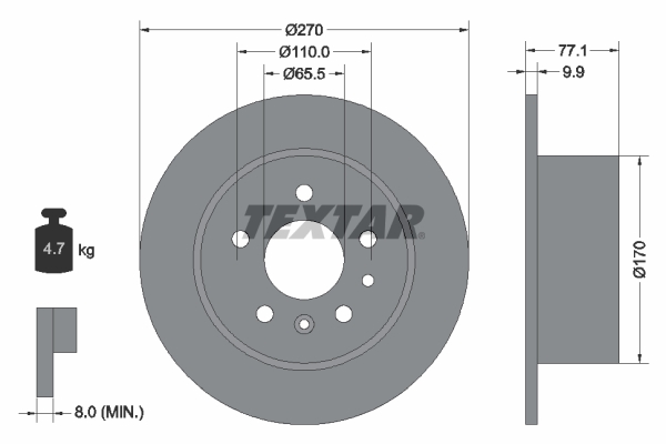 TEXTAR 92066300 Bremsscheibe
