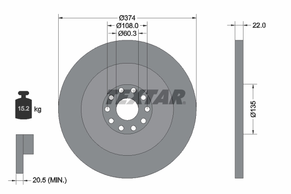 TEXTAR 93066400 Bremsscheibe