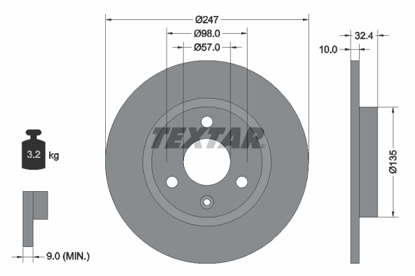 TEXTAR 92067300 Bremsscheibe