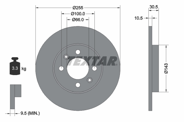 TEXTAR 92068700 Bremsscheibe