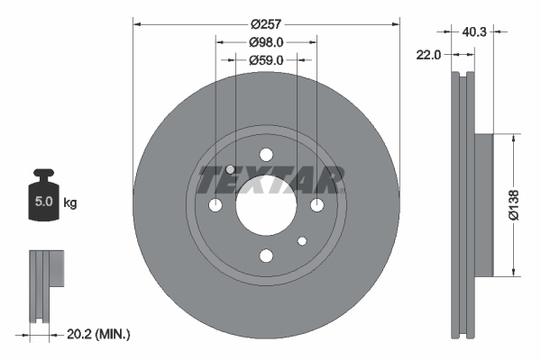 TEXTAR 92069600 Bremsscheibe