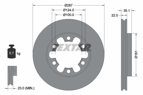 TEXTAR 92070100 Bremsscheibe