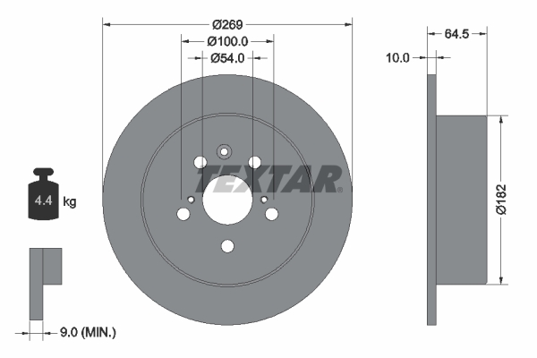 TEXTAR 92070800 Bremsscheibe