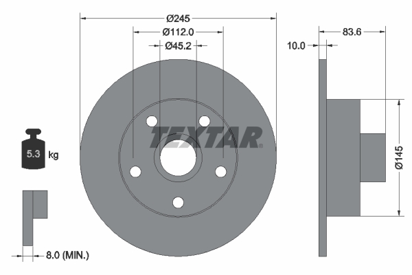 TEXTAR 92072100 спирачен диск