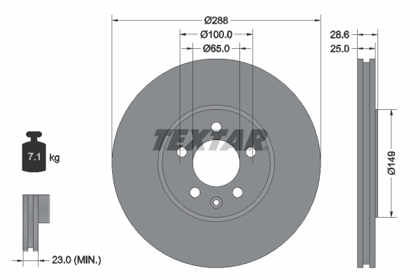 TEXTAR 92072800 Bremsscheibe