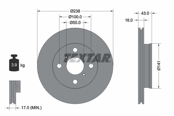 TEXTAR 92076500 Bremsscheibe